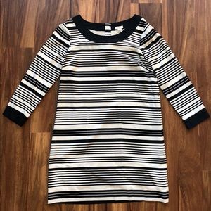J. Crew 100% Silk Lined 3/4 Sleeve Stripe Dress